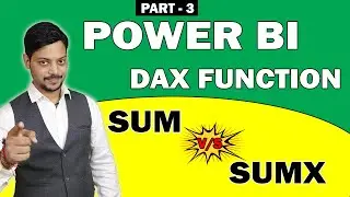 Power BI Dax Function Sum vs Sumx | how to use dax function in power bi in hindi |