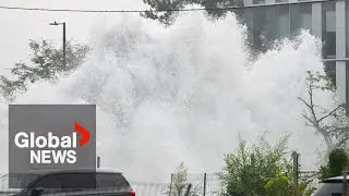 "Huge" water main break causes flooding chaos in parts of downtown Montreal