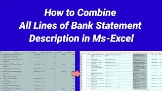 Marging Multi line Narration into single row | How to Combine All Lines of Bank Statement Narration