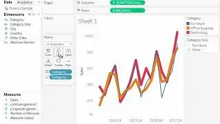 How to assign a different width to one line in a Line Graph in Tableau.