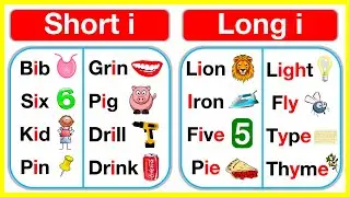 Vowel I rules 🤔 Short I & Long I vowel sounds | Learn with examples