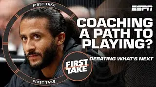 COACH KAEPERNICK? 😮 Jim Harbaugh offers Colin Kaepernick job with LA Chargers | First Take