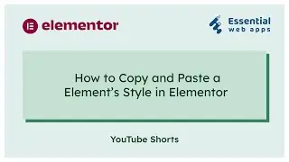 How To Copy Style In Elementor Free Version - Copy Style Elementor #Shorts