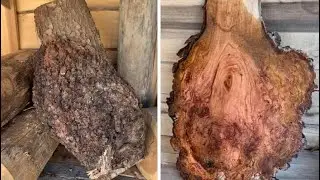 Cherry burl found in a ditch - sawed on the Woodmizer LT35