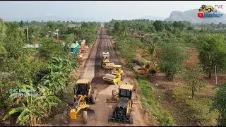 Grader Machine and Equipment in Construction Operating With Motor Grader Building Roads