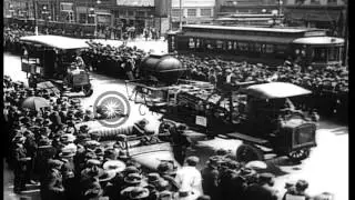 World War I military equipment and troops parade during Liberty Bond Drive in Ric...HD Stock Footage