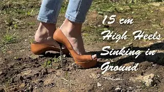 High Heels Sinking in Ground, Muddy High Heels, High Heels get Stuck, High Heels Losing (# 1247)