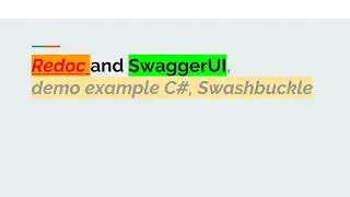 Redoc and SwaggerUI, demo example C#, Swashbuckle