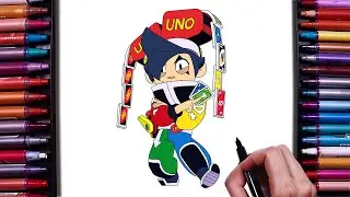How to Draw UNO CHESTER From Brawl stars (UNO X Brawl Stars) | How to Draw Brawl Stars