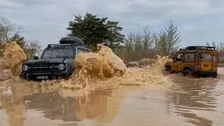 1/10 Scale RC Car : RC4WD Defender 90 Cameltrophy Offroad Driving.