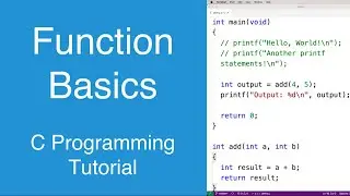 Function Basics | C Programming Tutorial