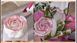 Как сделать ЦВЕТНОЙ КРАЙ у Лепестков Зефирной Розы от @elenas975_handmade 🌹