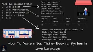 Bus Ticket Booking System using java language || Java Language Project