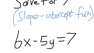 Solve for Y (Slope Intercept Form)