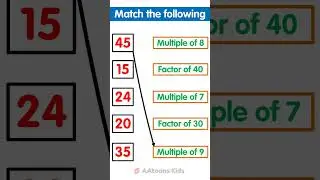 Match the following | Maths for Kids