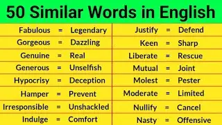 50 Similar Words | Similar Words in English | Similar Words
