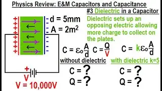 Physics Review: E&M Capacitors and Capacitance #3 Dielectric In A Capacitor