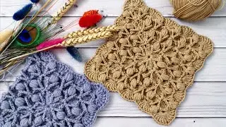 💥Плед единым полотном узором 3D💥Узор для пледа и декора крючком💥Plaid crochet pattern 3 D💥Не мотив!