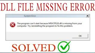 how to fix DLL files missing error in windows 7| dll file missing in windows 10 #dll #error #windows