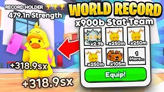 I Made The NEW WORLD'S STRONGEST Pet Team in Arm Wrestling Simulator! (World Record)