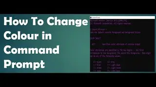 How to Change Color in Command Prompt