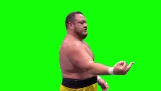 Samoa Joe middle finger green screen