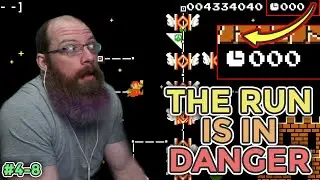 THE RUN IS IN DANGER!! | Super Mario Maker 2 - Expert No Skip Challenge For 1000 Clears [4-8]