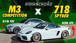 PORSCHE 718 SPYDER DO GERSON X BMW M3 NO ARRANCADÃO! Quem VENCE este duelo entre TURBO x ASPIRADO?