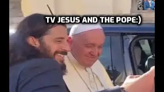 Jonathan Roumie takes a selfie with the Pope- hilarious and sweet video "Jesus" and Pope Francis