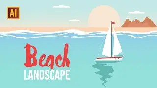 HOW TO DRAW A BEACH LANDSCAPE IN ADOBE ILLUSTRATOR