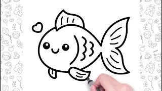 Cute Fish Drawing Step by Step For Kids | Bolalar uchun oson chizish | Easy drawing for kids