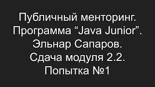 Публичный менторинг. Эльнар Сапаров. Сдача модуля 2.2. Попытка №1