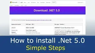 How to install dotnet 5.0 (.net, asp.net) core on Windows.