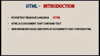 HTML Tutorial for Beginners - 00 - Introduction to HTML