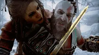 God of War Ragnarök Kartos Saves Freya From Atreus Scene Boss Fight (PS5) 4K Ultra HD 2022