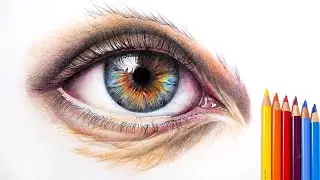 HOW TO DRAW A REALISTIC EYE WITH COLORED PENCILS