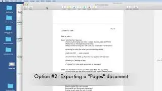 Exporting or Sharing a "Pages" document