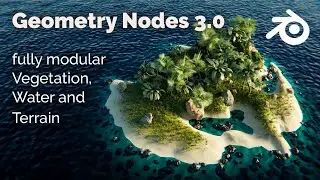 Blender Geometry Nodes: modular lonely Island