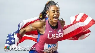 WOW! ShaCarri Richardson wins IMPROBABLE WORLD TITLE with CHAMPIONSHIP RECORD | NBC Sports