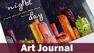 Art journal layout | night skyline