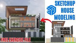 36x75 FT Modern House Design Sketchup Tutorial Modeling Workflow