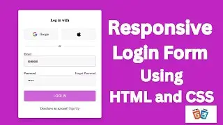 How to Create Responsive Login Form using html and css || html and css tutorial