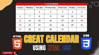 How to make calendar in html and css | Calendar app using html css @learnwithcode102  #htmlcss