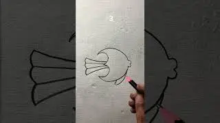 Simple fish drawing with pencil