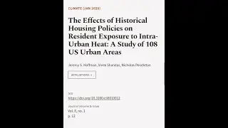 The Effects of Historical Housing Policies on Resident Exposure to Intra-Urban Heat: ... | RTCL.TV