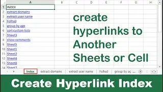 how to reference another sheet in excel | reference cell in another sheet | create hyperlink index