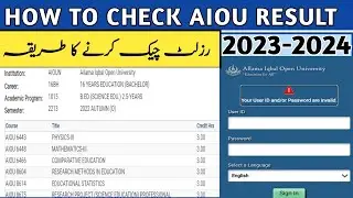 Check AIOU [ Allama Iqbal Open University ] Result 2023 | AIOU Result Check Online