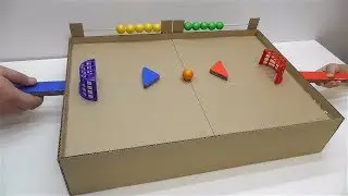 Как сделать хоккей с мячом с магнитами Настольная игра из картона