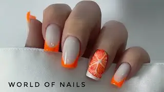 РИСУЕМ АПЕЛЬСИН. 🍊ЛЕТНИЙ ДИЗАЙН. 🌞ИНСТАГРАМНЫЕ НОГТИ🥰