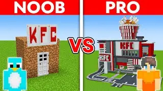 NOOB vs PRO: MODERN KFC HOUSE BUILD CHALLENGE in Minecraft